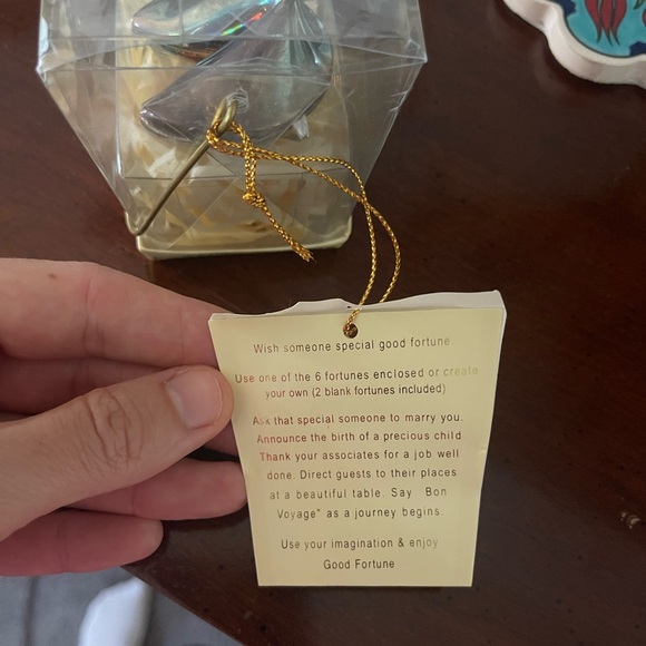 BNIB Lenox fortune cookie with fortune slips Chinese box gift tag new graduation - Picture 4 of 5